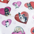 Lovely Dog Cat Lila &amp; Red Heart Combine Samt Aufkleber